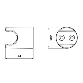 Держатель для лейки неподвижный Almar Sintesi круглый, хром, E120007.CR