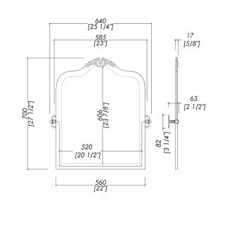 Зеркало поворотное с орнаментом Devon&Devon Mayfair золото DD117IN