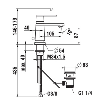Смеситель для раковины Laufen The New Classic HF900501100000 хром