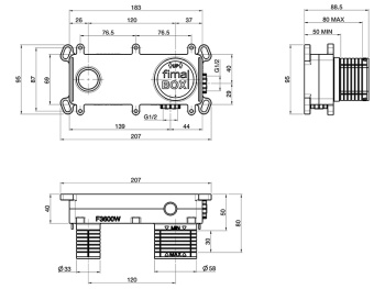 Встроенная часть смесителя для раковины Fima Carlo Frattini FimaBox F3600W