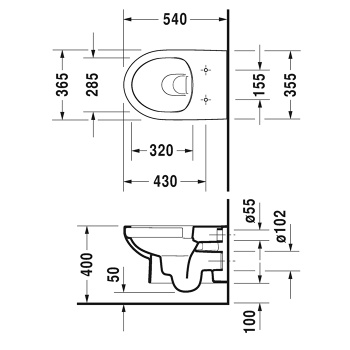 Чаша подвесного унитаза Duravit DuraStyle Basic 25620900002 белый