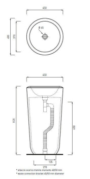Раковина напольная Cielo Fluid FLFREEP PL 45 см голубой