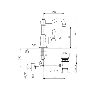Смеситель для раковины Nicolazzi Cinquanta  3452BZ75C