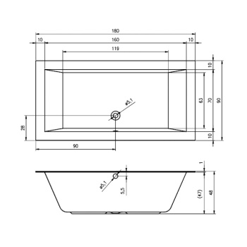Акриловая ванна Riho 180x90 BT0300500000000 (B134001005)