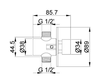 Кран Nofer-кнопка для душа Essentialtemp настенный 07670.N