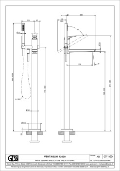 Смеситель для ванны Gessi Ventaglio 72028.149 Finox Brushed Nickel