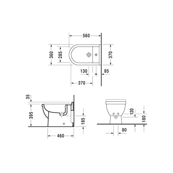Биде напольное Duravit Starck 3 22301000001-WG