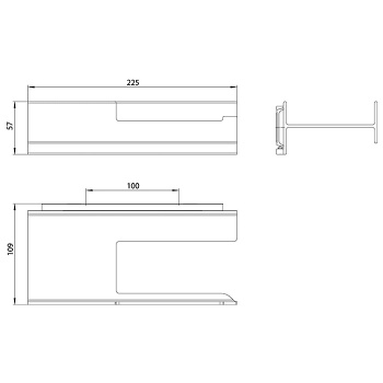 Держатель бумаги Emco Aura открыто справа, черный 8500 134 00