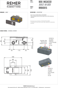 Скрытая часть Remer для раковины RRBOX15