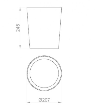 Урна для мусора 6 литров 245х207 мм Nofer 14097.S