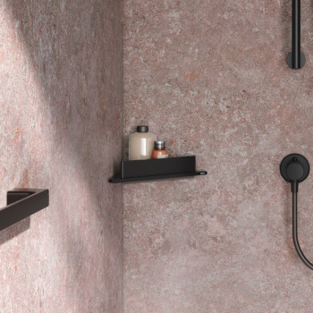 Угловая полочка для душа Keuco Aveno 14657370100 с стеклоочистителем, черный матовый