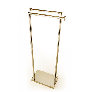 3SC Ribbon Напольная стойка с 2 полотенцедержателями, 83см, цвет: золото 24к. Lucido RB50GD