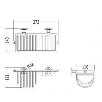Полочка для губки решетчатая Devon&Devon First Class настенная золото светлое DD33075OT