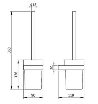 Ершик настенный Nofer Corinto черный 16937.N