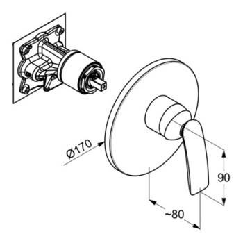 Смеситель для душа Kludi Balance 526558775, чёрный