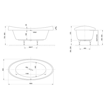 Акриловая ванна KNIEF Fit 180.5x83.5 0400-283