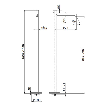 Смеситель для раковины напольный Newform Xt 4221E.21.018 хром