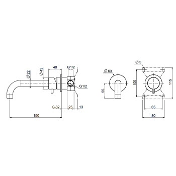 Смеситель для раковины QuadroDesign Source на 2 отв. из стены цвет Steel 1313.00AS