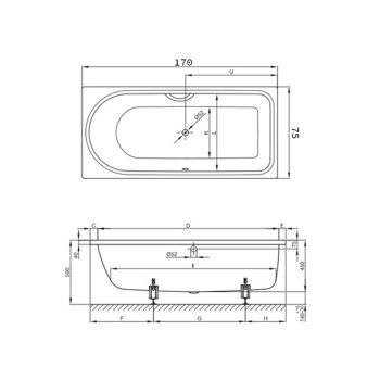 Стальная ванна Bette Ocean 170x75 8854-000 AS