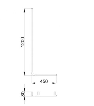 Поручень настенный L-образный Nofer Santorini 16345.B