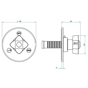 Переключатель THG Petale De Cristal Clair U6A-A02-48M2SB хром
