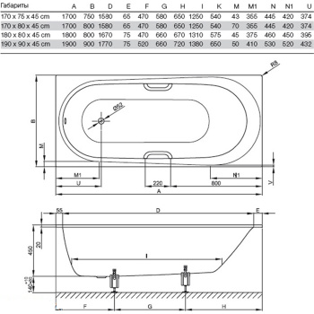Стальная ванна Bette Comodo 190x90 1252-000 PLUS