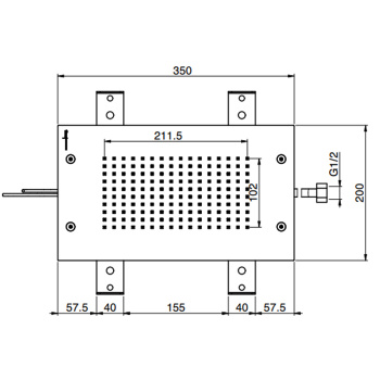 Верхний душ Modular Fima Carlo Frattini Wellness 350х200, встраиваемый в потолок, LED подсветка для хромотерапии с 8 цветами, хром F2825CR