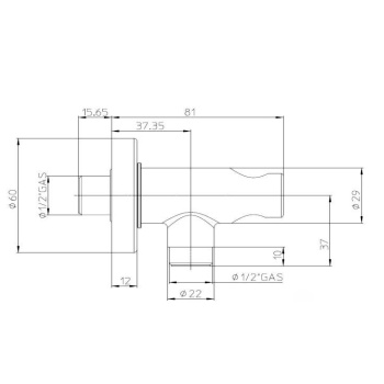 Bossini Agua Life Гигиенический душ с держателем и шлангом 125см., цвет: хром C69005B.030