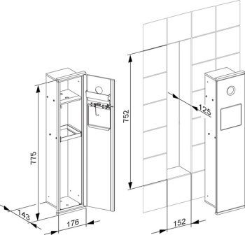 Встраиваемый модуль Keuco Plan Integral 44976015102 хром\белый