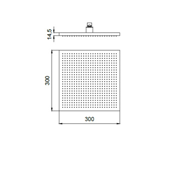 Верхний душ Almar Velvet Rain 300х300 (без держателя), черный E044278.MB