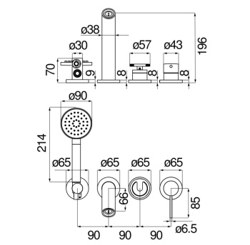 Смеситель для ванны Nobili Sole WEBK110/91SOIX сталь