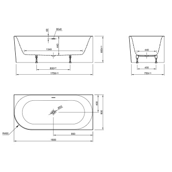 Акриловая ванна KNIEF Fresh 180x80 0100-233-06SWG white