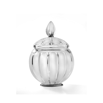 3SC Montblanc Баночка универсальная, D12хh18 см, с крышкой, настольная, цвет: прозрачный хрусталь/хром MB49ACRSL