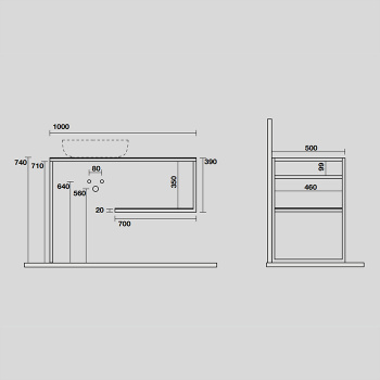 Структура металлическая напольная Kerasan Louise 100х74, нерж сталь, с полкой, с отв под раковину, с полотенцедерж, белый матовый 9332k2
