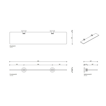 Полка стеклянная Decor Walther Basic GLA60 60x14 черный матовый 531660