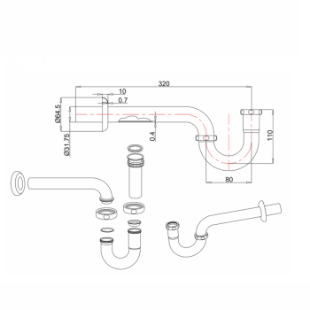Сифон Burlington Arcade W27/ARCW27 CHR хром