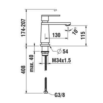 Смеситель для раковины Laufen The New Classic HF900504100000 хром
