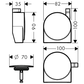 Axor Внешняя часть набора слив-налив-перелив, цвет: черный матовый 58304670