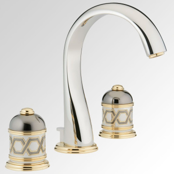 Смеситель для раковины THG Duomo U4E-F05-151 никель/золото