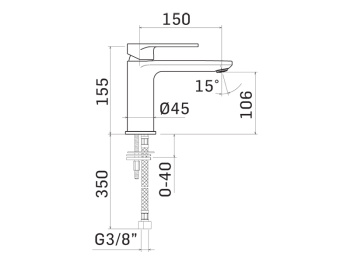Смеситель для раковины Mamoli Sadler 4603S150600K черный