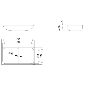 Раковина встраиваемая снизу Bette One A137-000