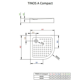Душевой поддон Radaway Tinos A Compact 80 S4TIC8080-08