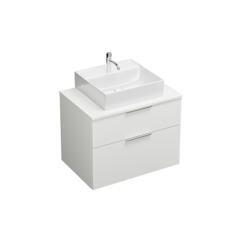 Burgbad  Eqio Комплект мебели 800х550х600 мм с крам. умыв. квадратным, цвет белый, с 1 отв под смес, 2 ящика, ручки G0252, цвет: белый матовый SGUP080F2009GO252C0001*1