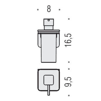Дозатор для жидкого мыла Colombo Over подвесной, матовая сталь/матовое стекло B9328.SS-VAN