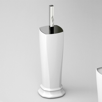 Artceram Civitas Ершик напольный с керамической колбой 10х50 cм, цвет: белый/хром CIC004 01