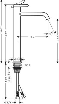 Смеситель для раковины Axor One 48002000 хром