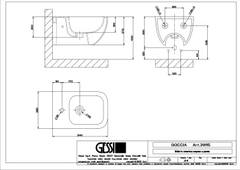 Подвесное биде Gessi Origini 39115.532 Matt Black Ceramic