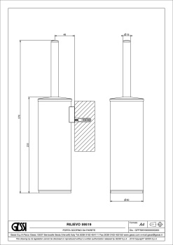 Ершик для унитаза Gessi Rilievo 59519.030 Copper PVD