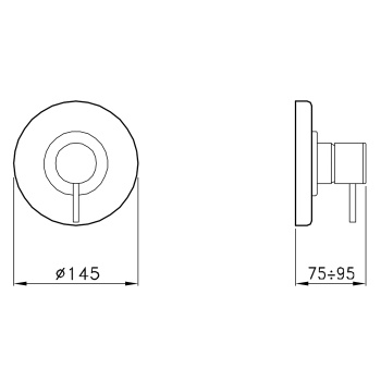 Внешняя часть встраиваемого смесителя для душа Stella Lucilla 3292MC, хром LL 01410 CR00