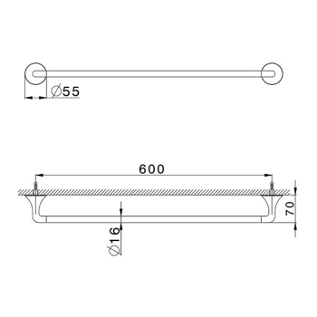 Полотенцедержатель Cisal Vita 600мм, черный матовый VI09010240 Акция